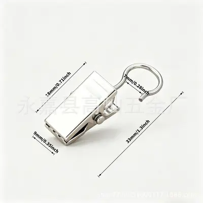 Metal Curtain Buckle with Ring, Open and Closed Crocodile Clips