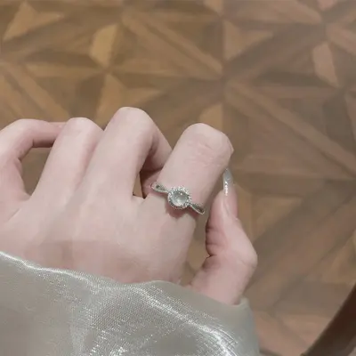 Pearl Zircon Butterfly Ring for Women, Couple Ring - 11