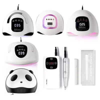 Nail lamp phototherapy device with automatic sensor, portable