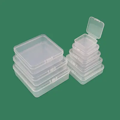Şeffaf küçük kare kapaklı kutu alet kutusu manikür giyilebilir tırnak plastik kutu oyuncak takı sınır ötesi ihracat ambalaj kutusu - 2