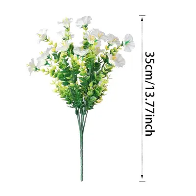 Simulated Eucalyptus and Morning Glory Artificial Flower Bouquet - 7