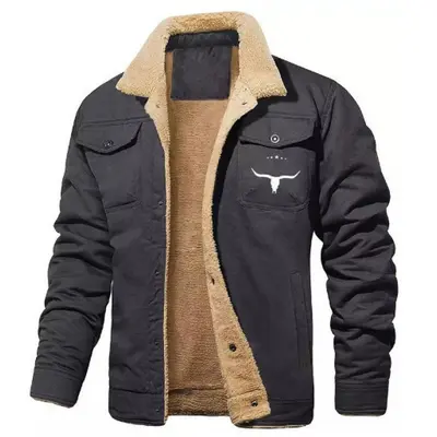 Herren-Arbeitsjacke aus Baumwolle mit Fleecefutter Herbst Winter 2024 - 9