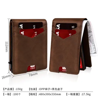 Carbon Fiber Pattern RFID Blocking Flip Card Holder Large Capacity Men's Wallet - 9