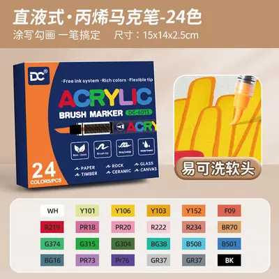 Akrilik marker yumuşak başlı 24-48 renk - 8