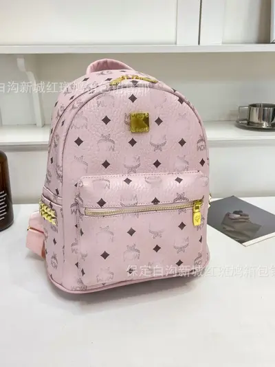 Printed Unisex Backpack with Metal Studs for Travel and School - 4