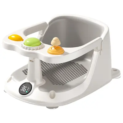 Baby Bath Seat with Non-Slip Base, Recline Support