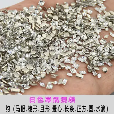 5A Zirkonia mit flacher Rückseite, gemischte Formen, super-flash transparent weiß, Nagelku - 7