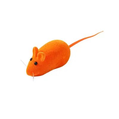 TPR Flocked Small Mouse Cat Toy with Squeaker - 6