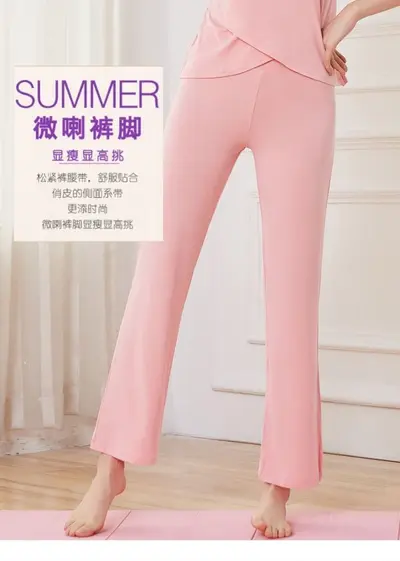 Women's Black Cotton Applique Flared Dance Pants - 10