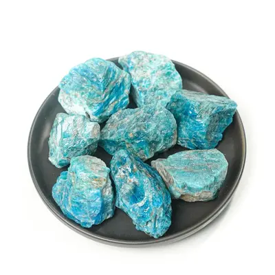 Natural Blue Apatite Raw Stone for Aquarium Decor and Aroma Diffusing
