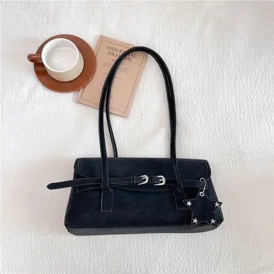 Women's Single Shoulder Bag, Large Capacity, Minimalist Underarm Commuter Bag - 6