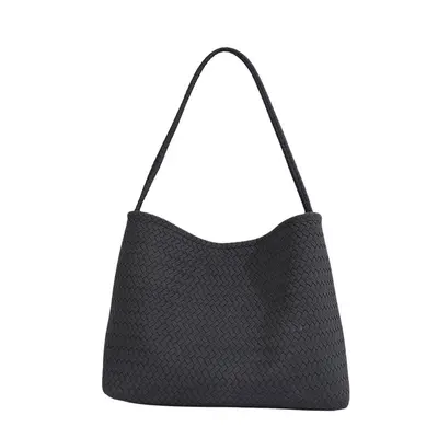 Large Woven Tote Bag for Women, Soft Single Shoulder, Korean Style - 11