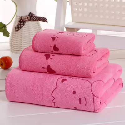Bedruckte Badetuchgarnitur, 3-teilig, Unisex