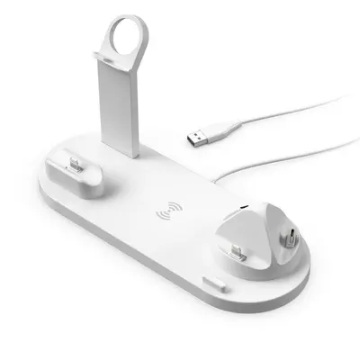 Stokta bulunan özel model 15W üçü bir arada kablosuz şarj cihazı, Apple iPhone, saat ve kulaklıklar için uygun kablosuz şarj standı.