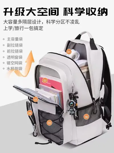 Student Backpack for Middle and High School Boys Girls Large Capacity Daypack Burden Reduction Spine Protection Unisex Shoulder Bag