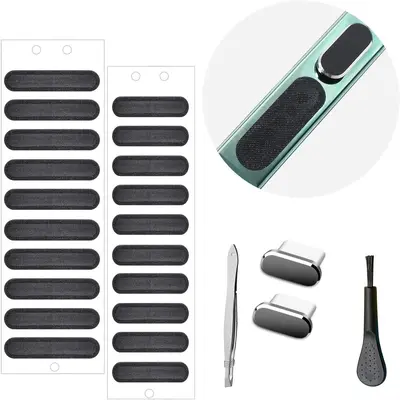 适用于Tpye-C手机接口防尘塞套装扬声器防尘贴纸保护套防尘塞套装