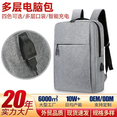 Business backpack with USB charging and laptop compartment