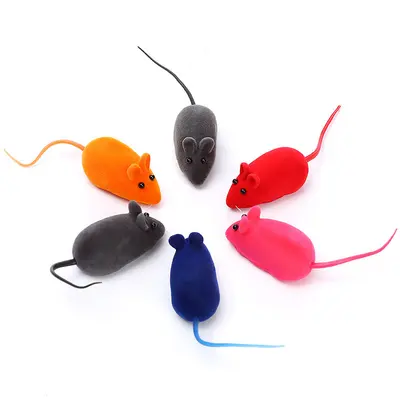Vinyl Cat Teaser Wand and Small Mouse Squeaky Cat Toy - 6