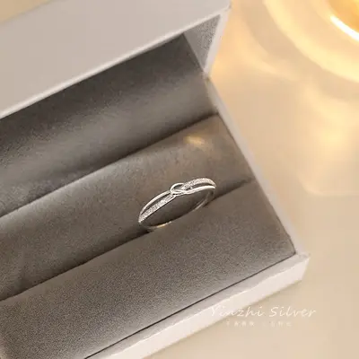 S925 Silberring, Damen, Nischendesign, glattes Zeigefingerring