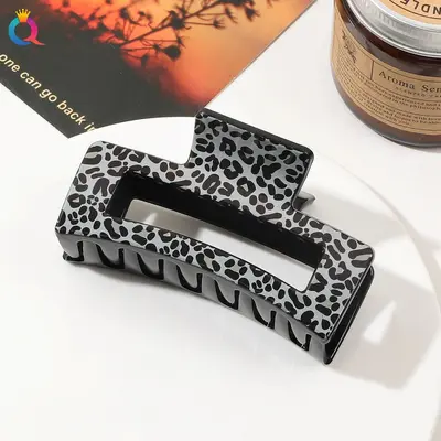 Qiyue Cross-border Printed Hair Clip Shark Clip Leopard Print Temperament Large Summer High-end Clip Hair Accessories Wholesale - 12