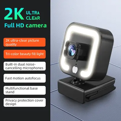 4K Private Model Beauty Filter Auto Focus 1080P Computer Camera HD Network USB Live Webcam 2K Driver-Free - 8