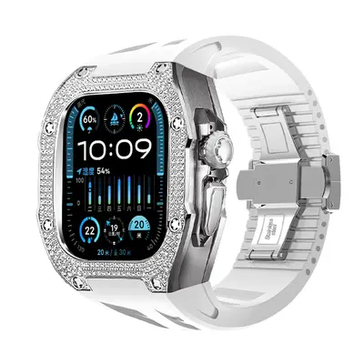 Titanium Alloy Rhinestone Protective Case for Apple Watch Ultra 49MM - 8