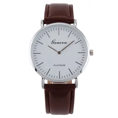 Herrenuhr, ultraflach, Lederarmband, Quarz - 7