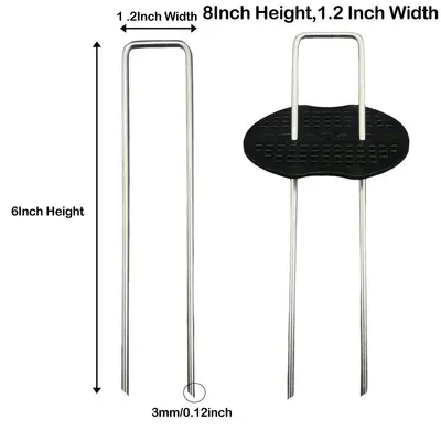 U-Shaped Galvanized Steel Lawn Stakes for Weed Barrier Fabric