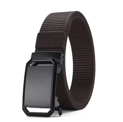 [Durable throughout ten years] Nylon tactical belt classic men's belt automatic buckle work versatile canvas pants work wear - 10