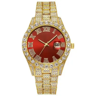 Herren-Quarzuhr mit quadratischem Zifferblatt und Strass - 11