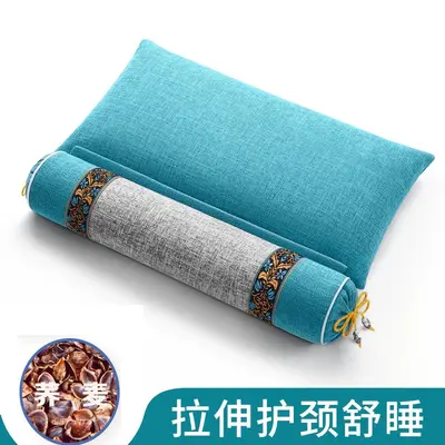 Cervical spine pillow, special sleep neck pillow, sleep aid pillow, cylindrical buckwheat seed hard buckwheat hull vertebra pillow - 11