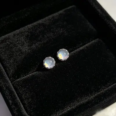 S999 Sterling Silver Zircon Stud Earrings Women