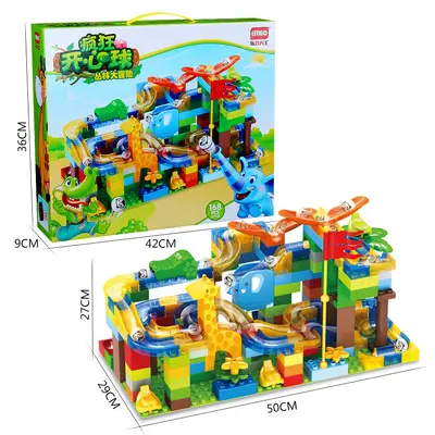168-Piece Large Building Block Set with Ball Track Slide, Educational Toy - 5