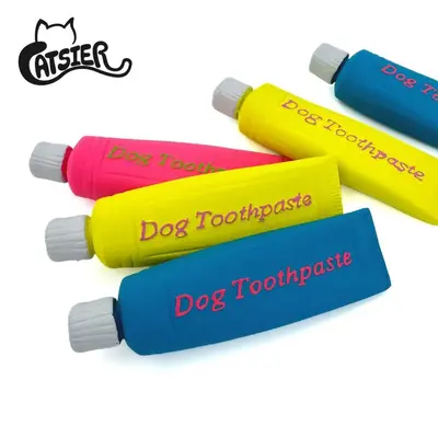 Naturlatex-Hundespielzeug - Zahnpasta-Form, quetscht