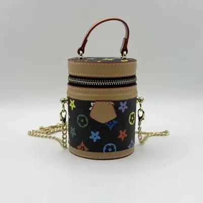 New Lucky Water Bucket Bag Printed Mini Women's Crossbody Bag Compact Lipstick Pouch Earphone Bag Coin Purse Key Holder