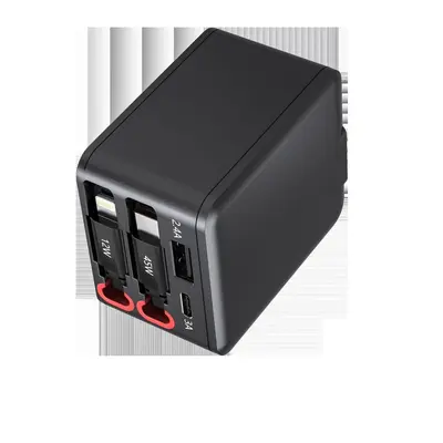 PD45W Nitrid Gallium Hızlı Şarj Adaptörü AC Şarjı Kablolu Üçü Bir Arada USB Duvar Şarjı Katlanabilir
