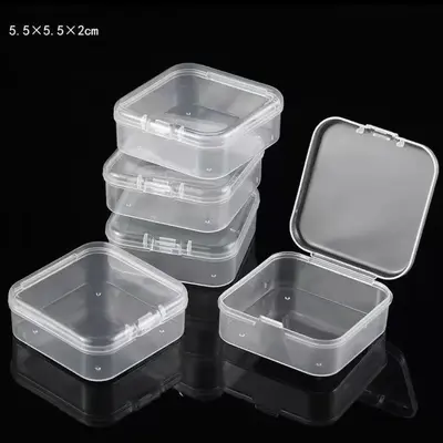 5.5cm拼豆盒正方形PP塑料半透明包装盒小物料盒带盖零件首饰盒子 - 2