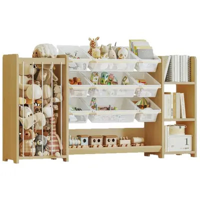 New Solid Wood Toy Rack Montessori Bookshelf Kindergarten Toy Storage Shelf Multi-layer Children's Toy Organizer