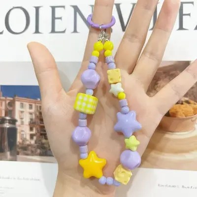 Cute Star Phone Charm and Beaded Phone Strap - 12