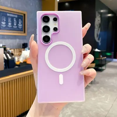 Samsung S26 Compatible Jelly Magnetic Phone Case, Solid Color, Drop-Proof - 10