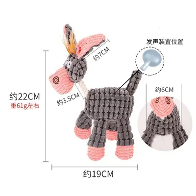 Köpek oyuncağı, peluş eşek, 3 renk - 8