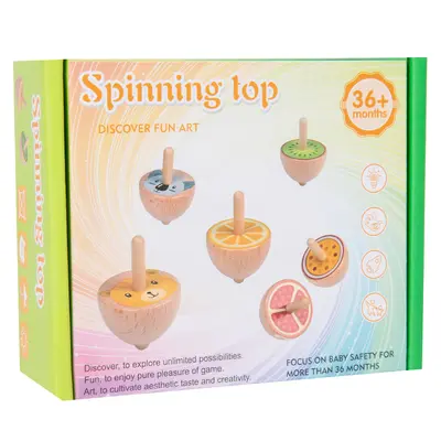 Holz-Mini-Kreisel, Obst- und Tierformen
