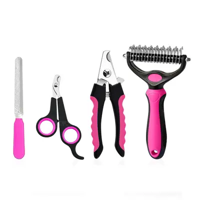 Cat and Dog Grooming Set with Nail Clipper, Comb and File - 8