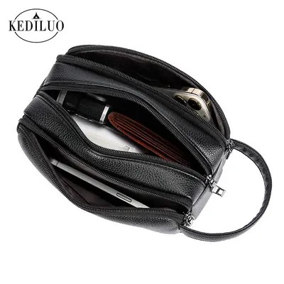 Herren-Handtasche mit Fingerabdrucksschloss, diebstahlsicher, großes Fassungsvermögen - 5