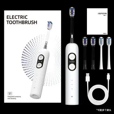 S1 Sonic Electric Toothbrush, Rechargeable, Waterproof, Soft Bristles, Gift Set - 7