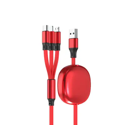 100W one-to-three data cable gift retractable three-in-one fast charging cable mobile phone charging cable three-in-one customizable - 6