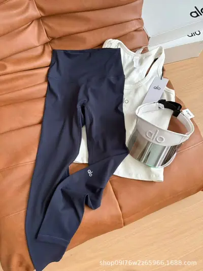 Alo Leggings, schwarz, hoher Bund, bauchformend - 8