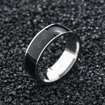 NFC smart ring, stainless steel, black - 4