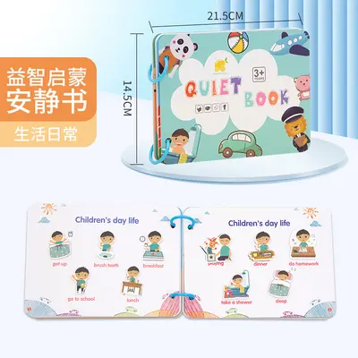 Reusable Quiet Sticker Book for Kids, Early Education, Tear-Proof - 12
