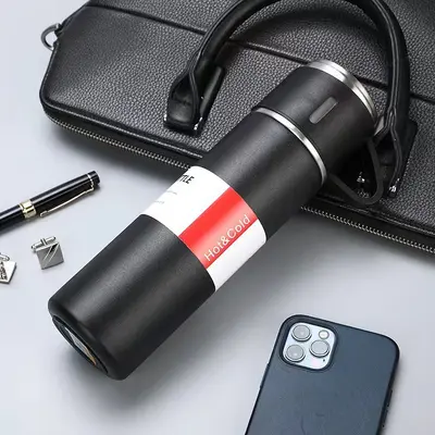 304 stainless steel thermos cup set dual lids gift box - 7